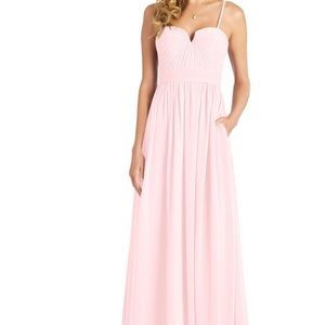 Azazie Lara blushing pink bridesmaid dress